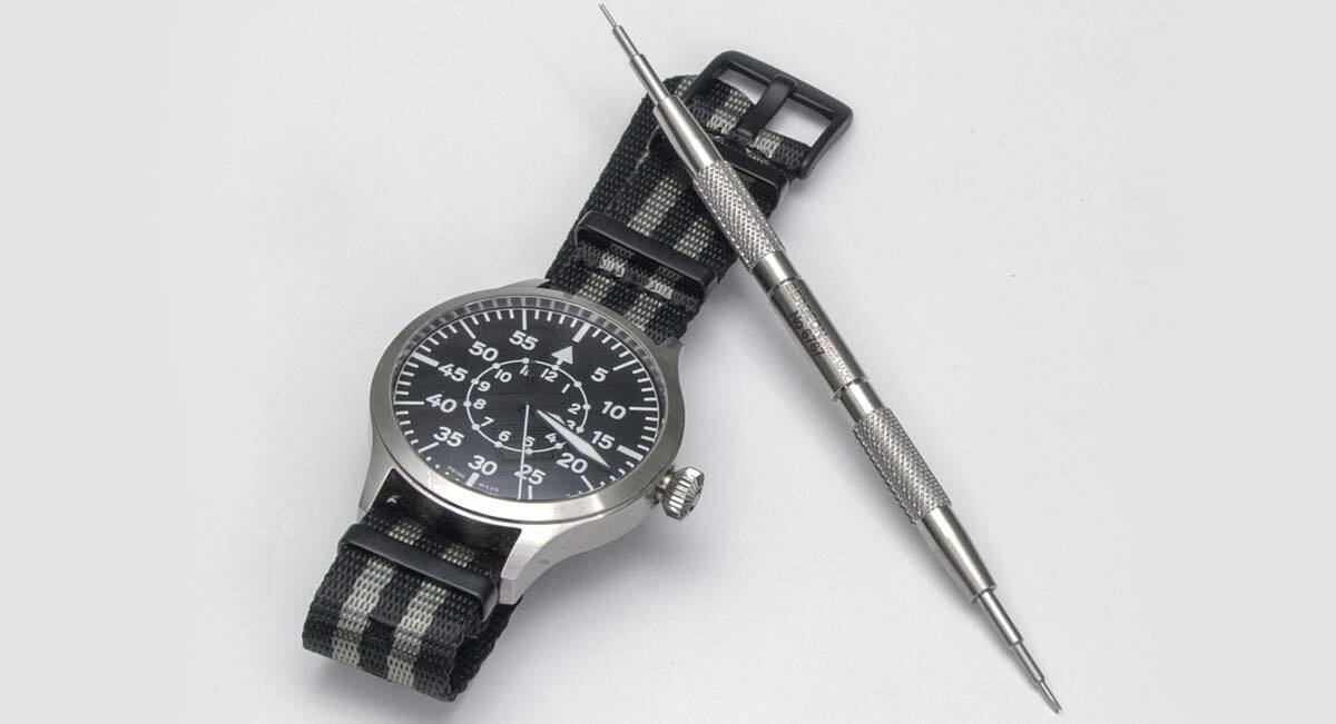 James Bond Seatbelt NATO strap with black PVD buckles