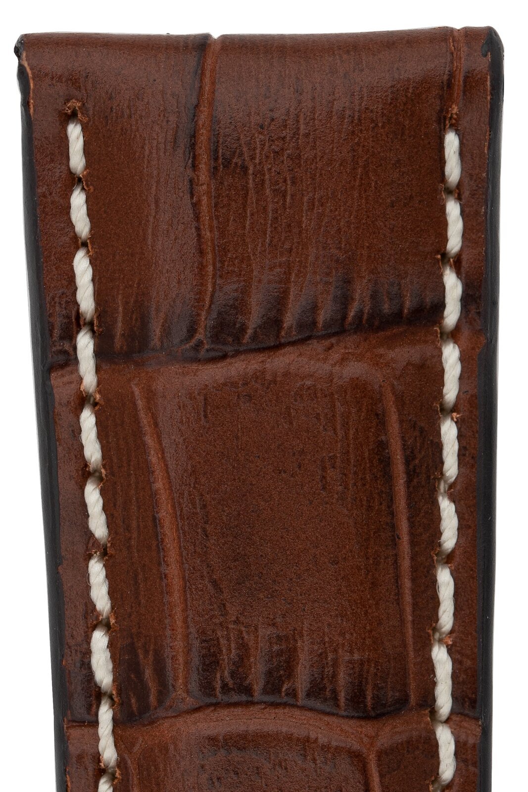 18mm Rios1931 BOSTON Alligator-Embossed Leather Watch Strap in MAHOGANY