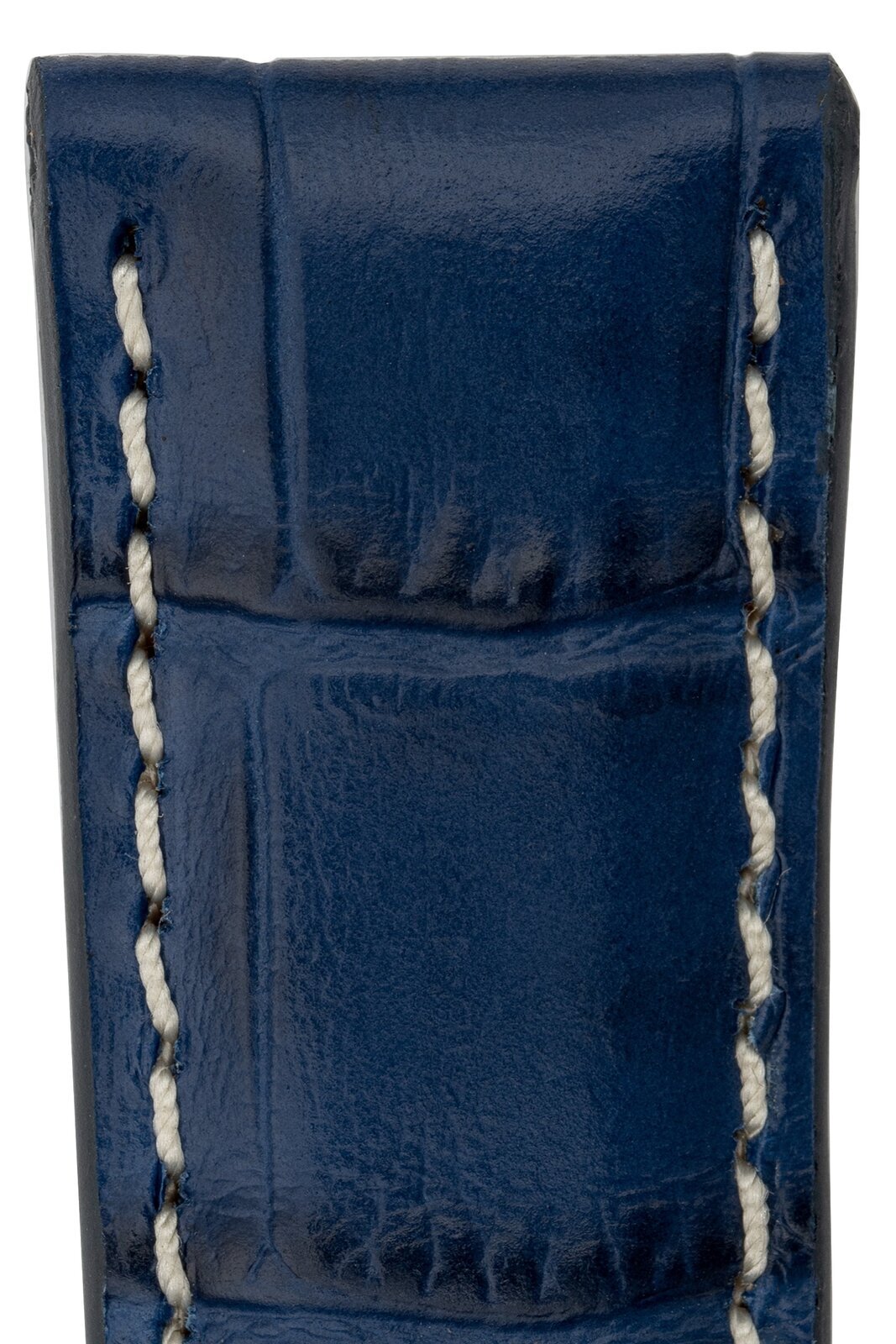 Rios1931 BOSTON Alligator-Embossed Leather Watch Strap in NAVY BLUE