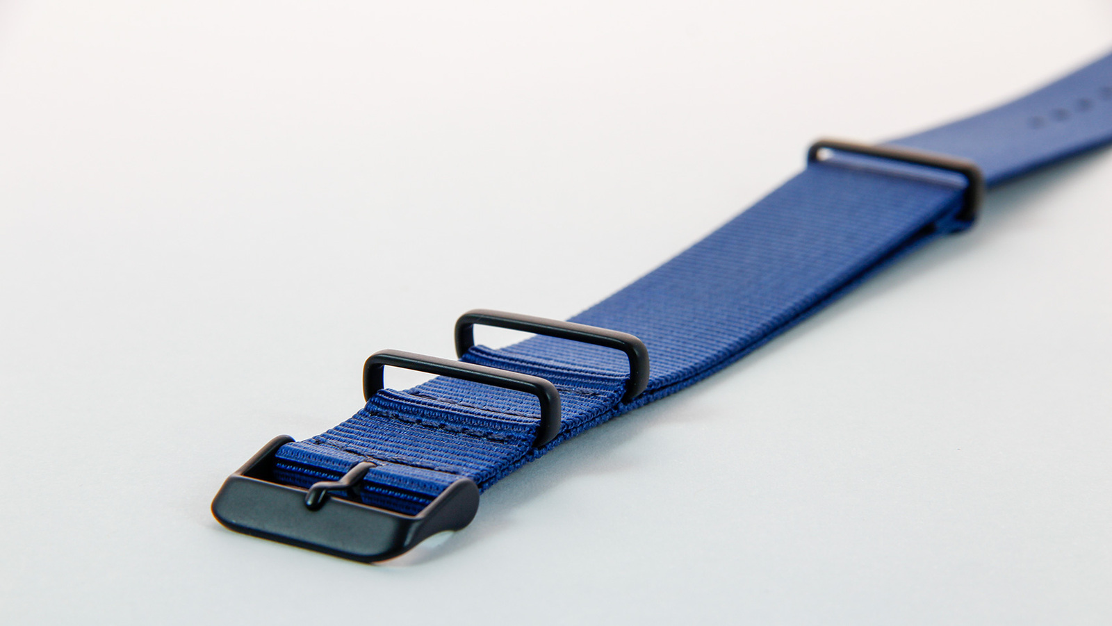 22mm Navy blue watch strap - Black PVD Hardware