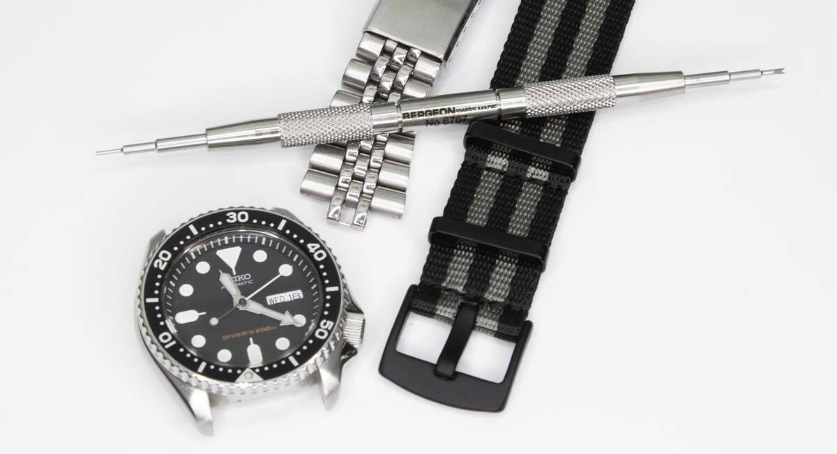 James Bond Seatbelt NATO strap with black PVD buckles