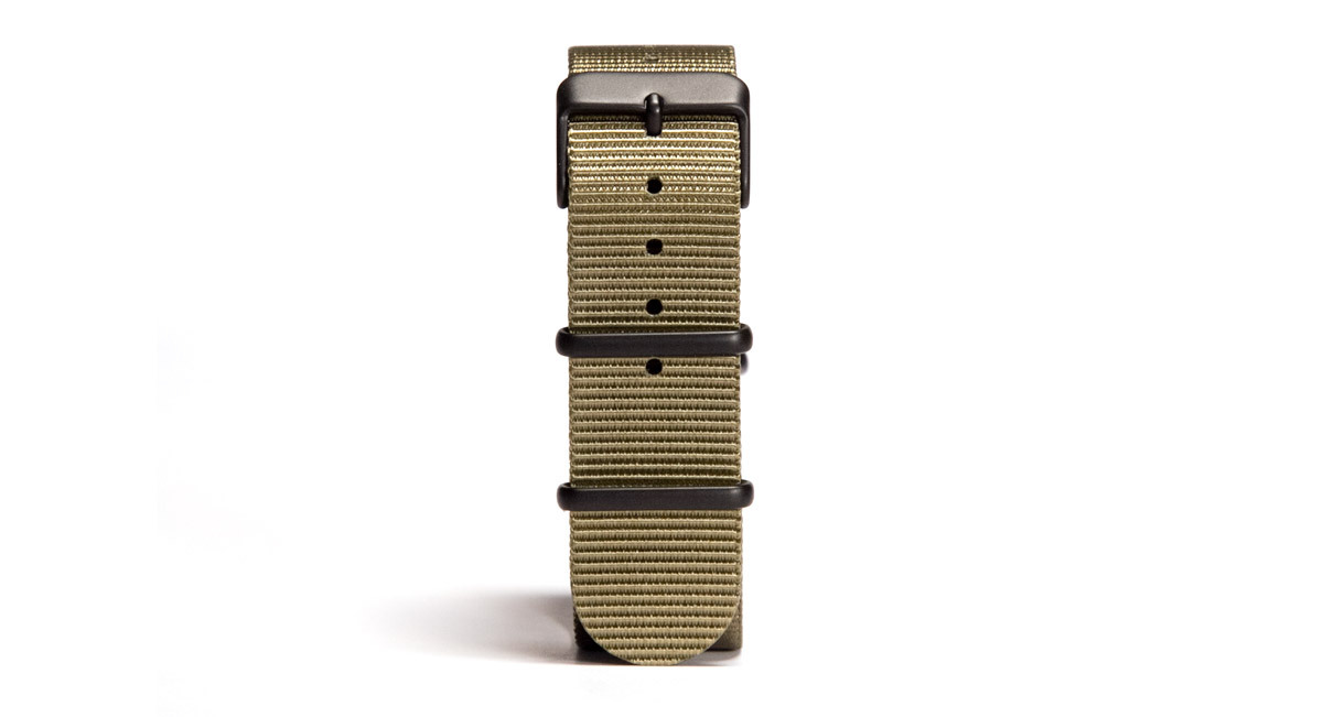 20mm Khaki Green NATO strap - with black PVD buckles