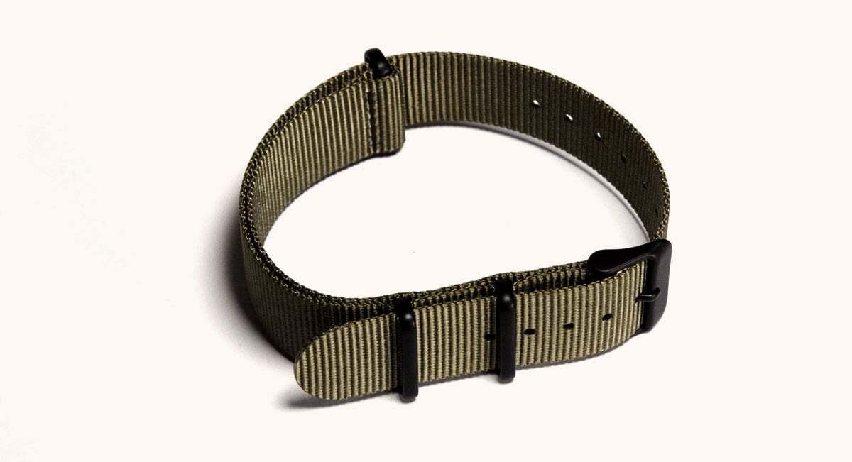 Khaki Green NATO strap - with black PVD buckles