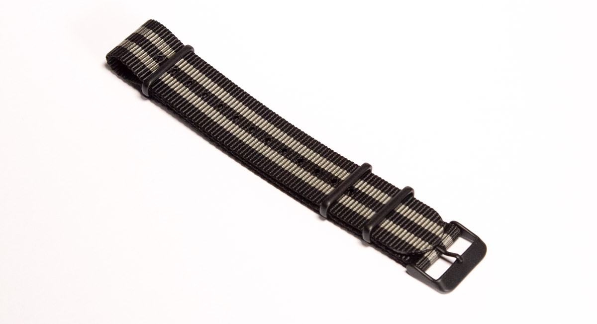 22mm Black and Dark Grey NATO Strap (PVD)