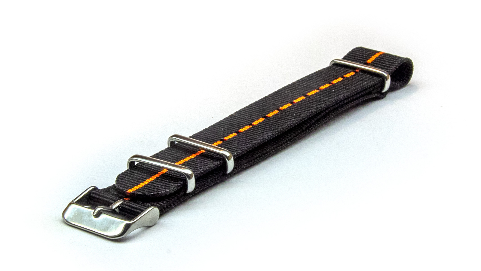 22mm Charcoal Black and Orange NATO