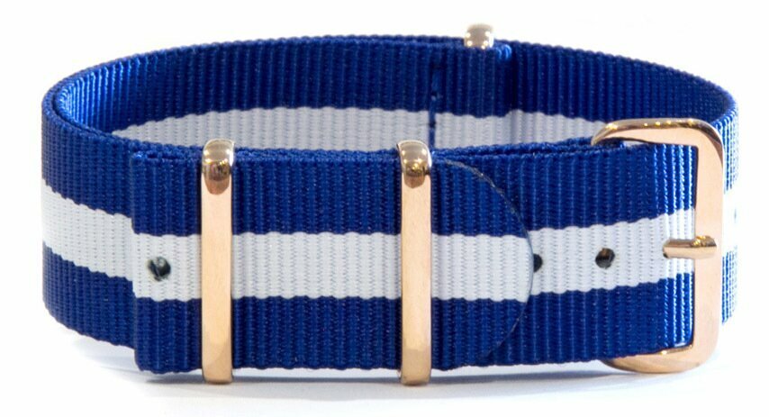 3 x 20mm NATO straps with rose gold buckles