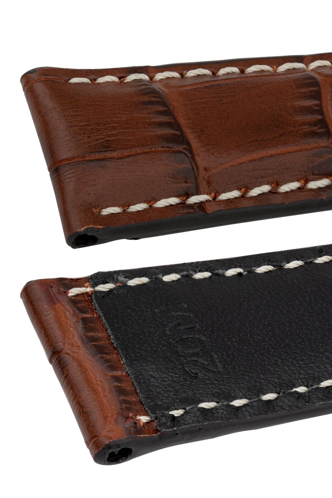 18mm Rios1931 BOSTON Alligator-Embossed Leather Watch Strap in MAHOGANY